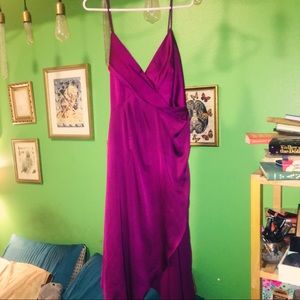 NWT ASOS burgundy draped dress with side slit